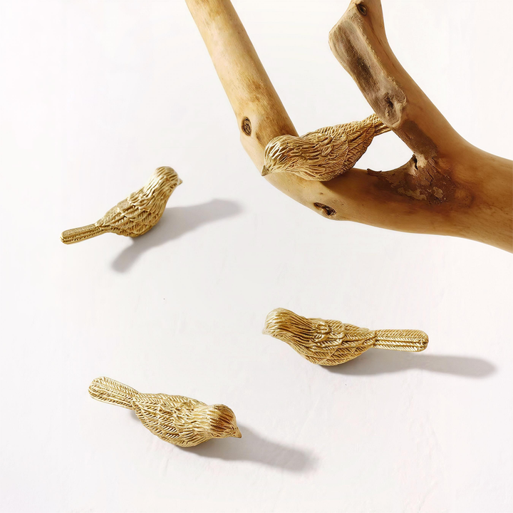 Homdiy Cabinet Pulls And Knobs Gold Brass Bird