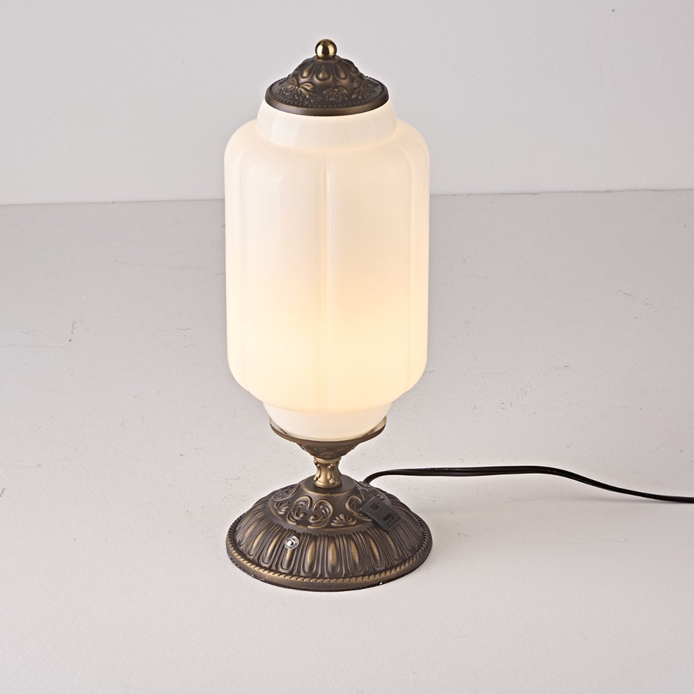 Vintage Opal Glass Accent Table Lamp