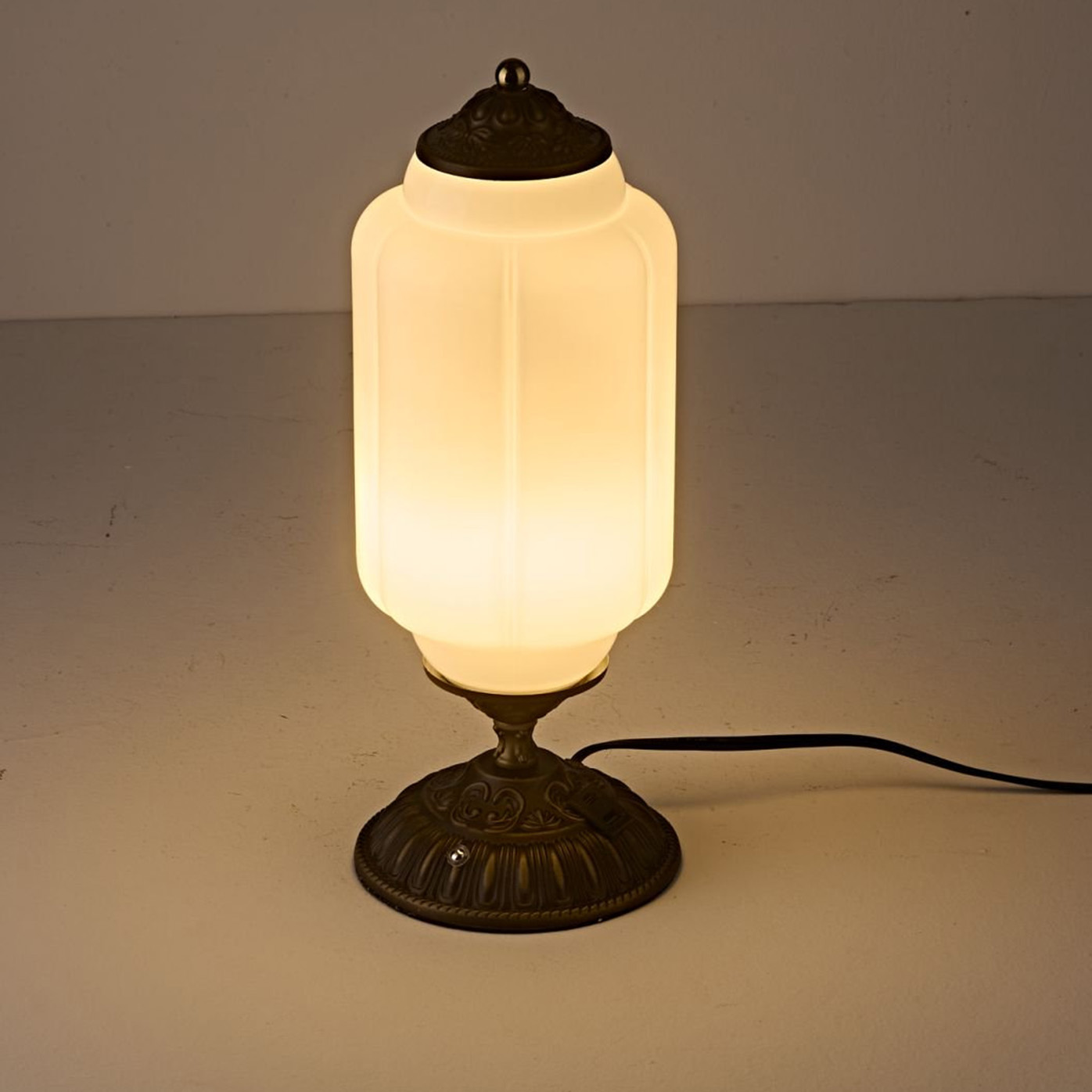 Vintage Opal Glass Accent Table Lamp