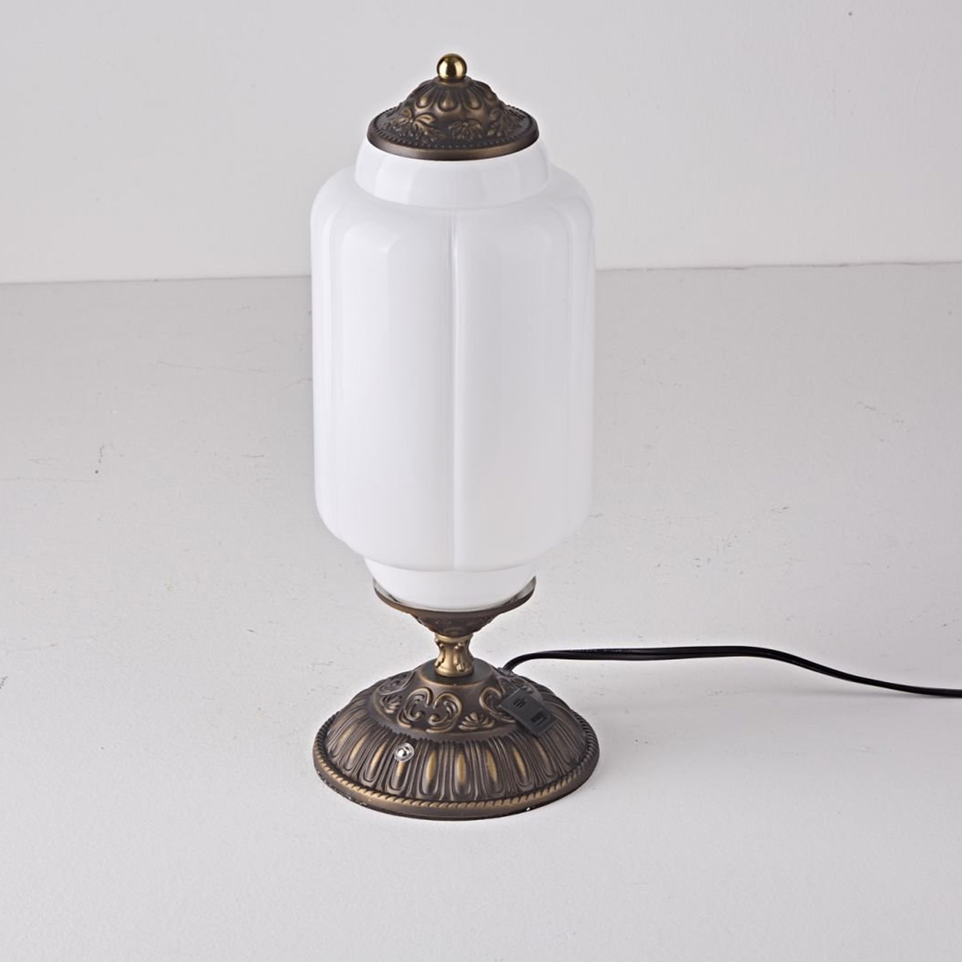 Vintage Opal Glass Accent Table Lamp