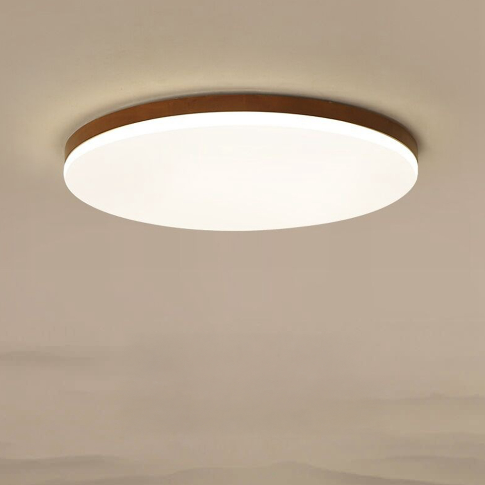 Scandinavian Wooden LED Square Flush Mount Ceiling Light 