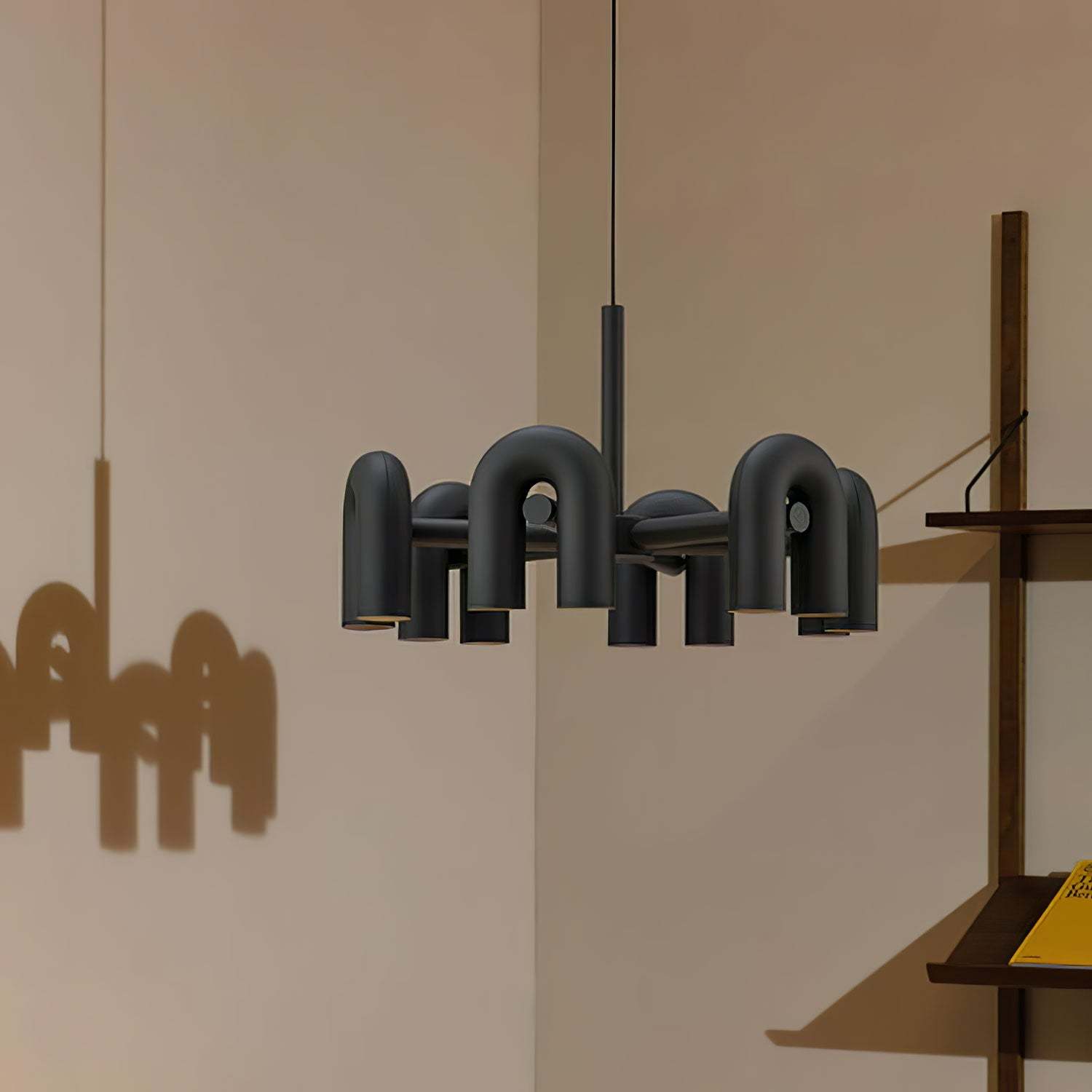 Contemporary Minimalist Pipe Shaped Chandelier