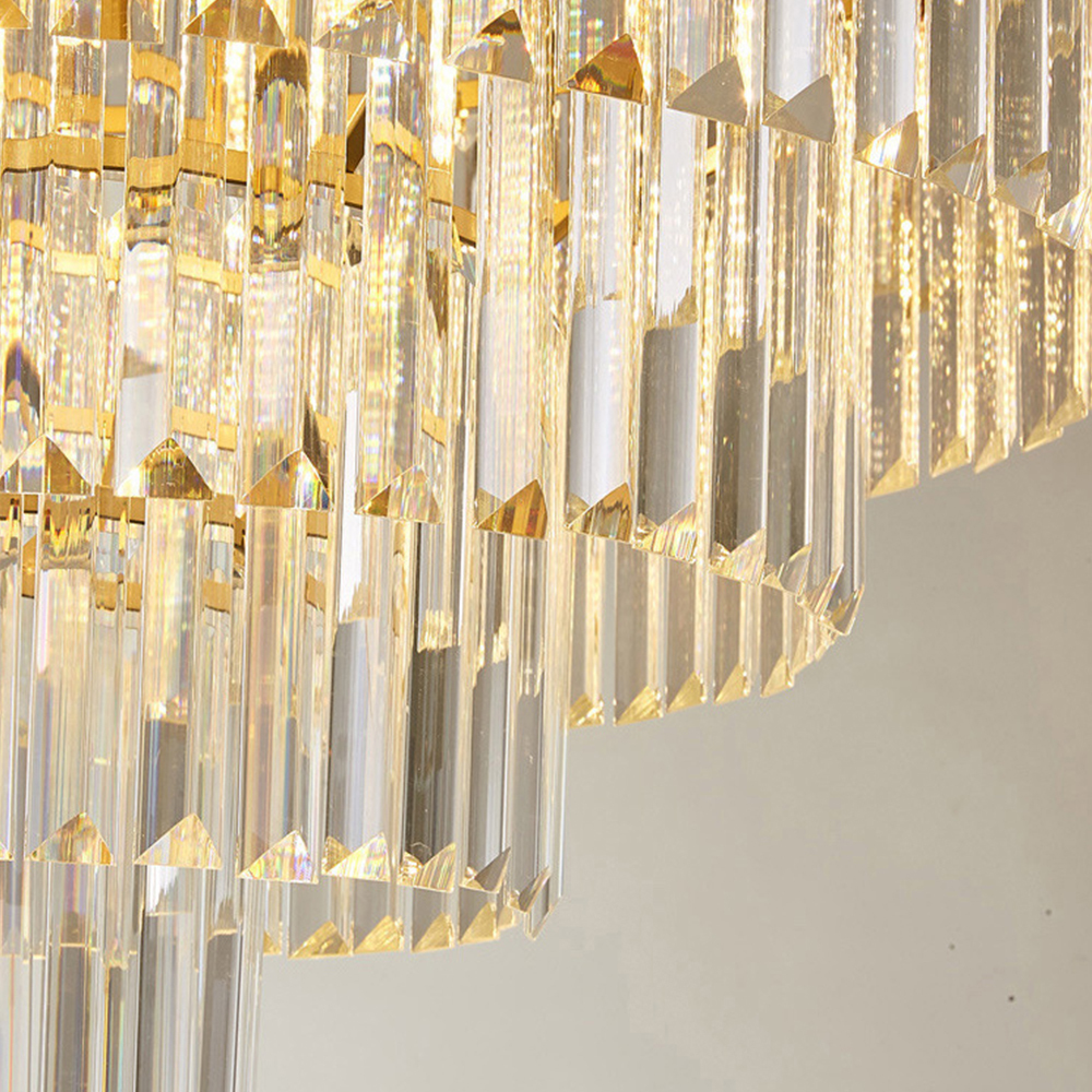 Luxury Crystal Multi-Tier Chandelier for Foyer Living Room
