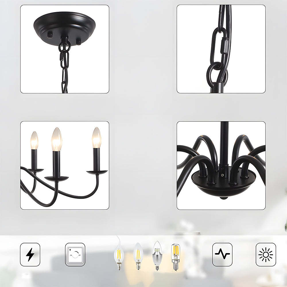 Simple Modern Iron Bedroom Pendant Lights