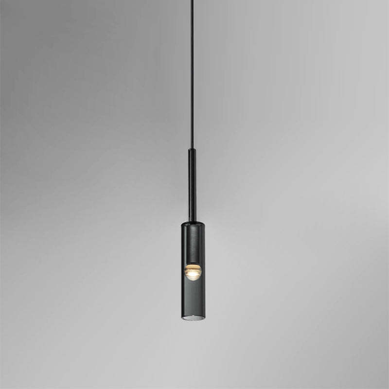 Smoke Grey Glass Tube Pendant Light -Homdiy