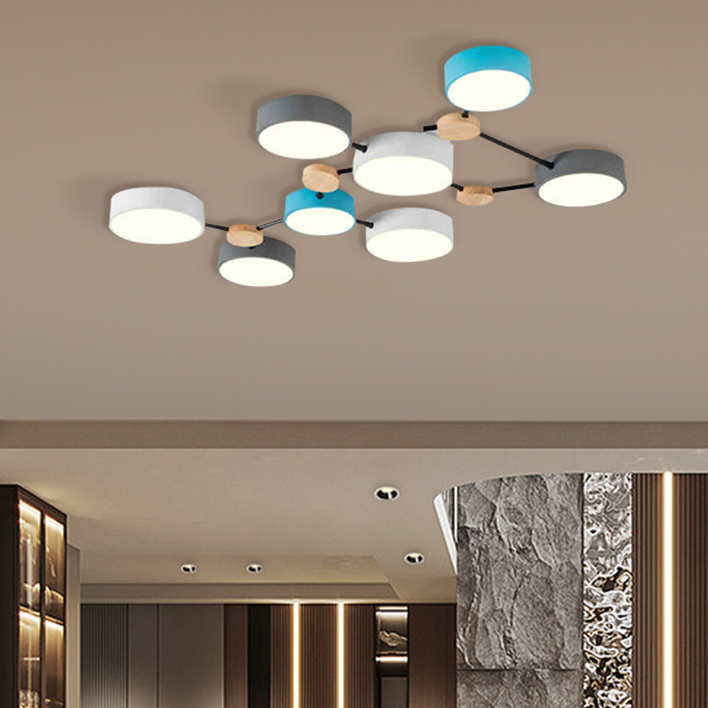 Modern Branch Multi-Head Iron LED Ceiling Light for Bedroom