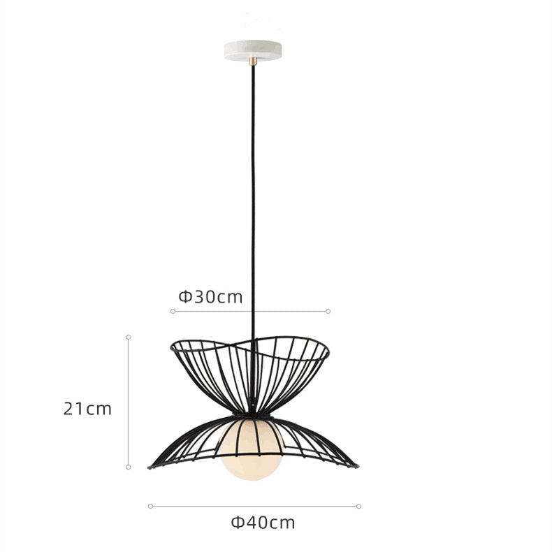 Modern Metal Chandelier Iron Straw Hat Pendant Light -Homdiy