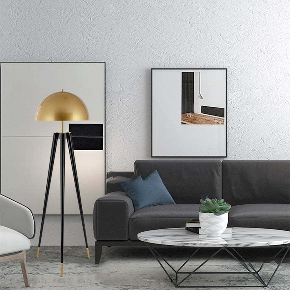 Modern Gold Metal Tripod Floor Lamp -Homdiy