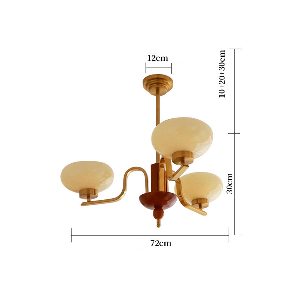 [Copy]Medieval Ball Glass Iron Brown Living Room Chandelier