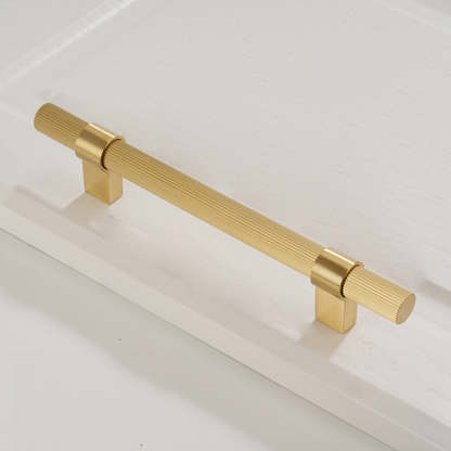 Solid Brass Gold Knurled Hardware Kitchen Cabinet Pulls