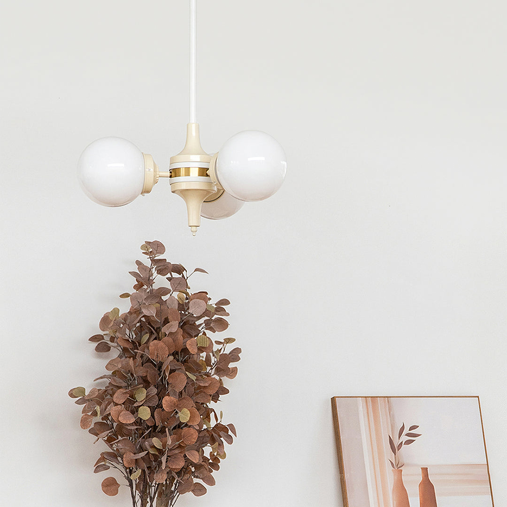 Modern Cream Ball Glass Chandelier -Homdiy