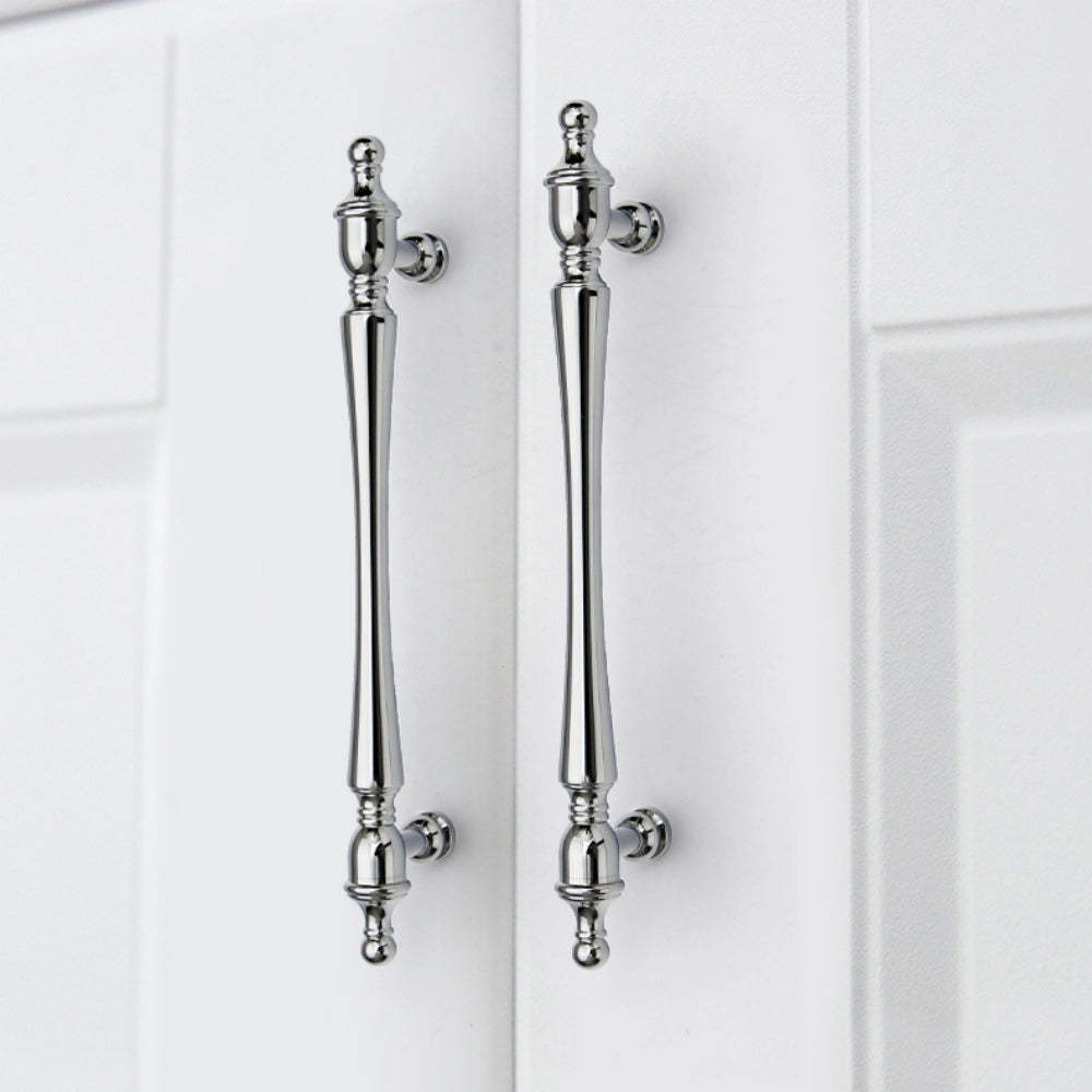 Chrome-Plated Drawer Handle Wardrobe Handle Bright Silver Cabinet Door Handle -Homdiy