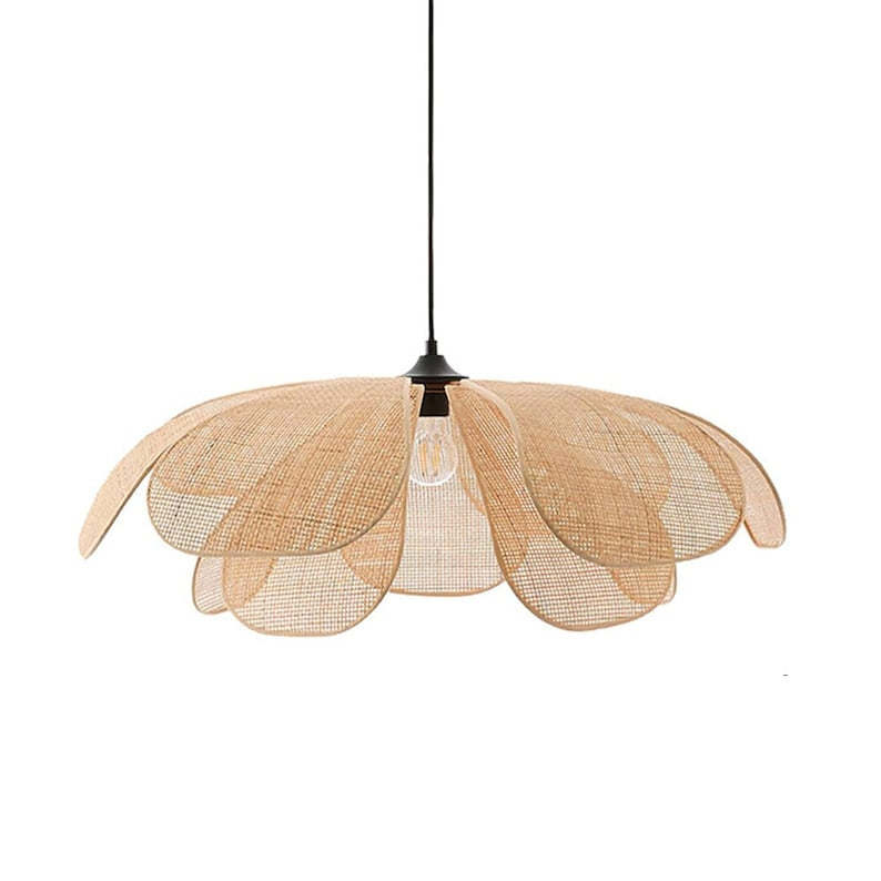 Vintage Petal Rattan Ceiling Pendant Light