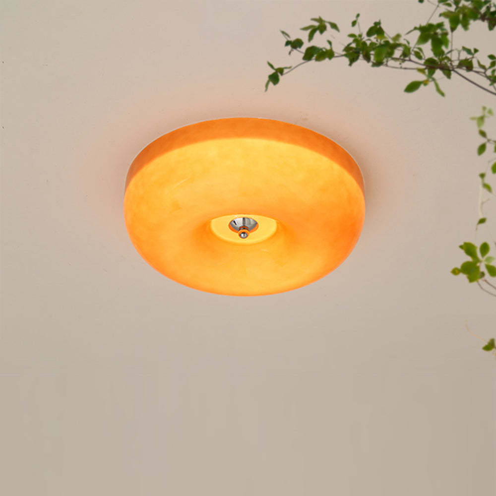 Cream Round Ceiling Lamp Bauhaus Milky Glass Lighting -Homdiy