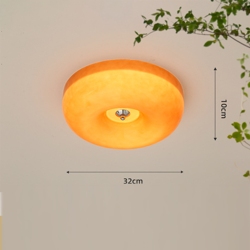 Cream Round Ceiling Lamp Bauhaus Milky Glass Lighting -Homdiy