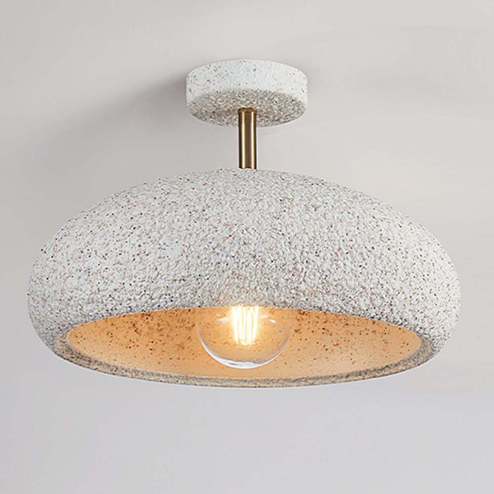 Nordic Stone Style Semi-Flush Ceiling Light -Homdiy