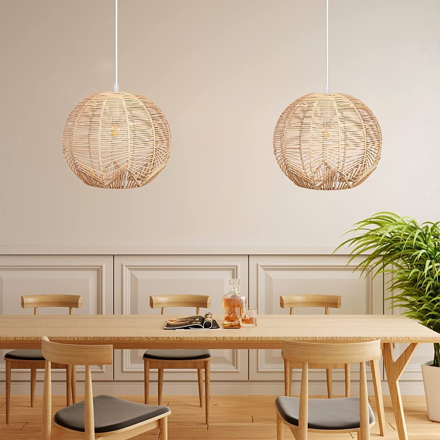 Global Rattan Hanging Ceiling Light Kitchen Island Pendant Lampshade -Homdiy