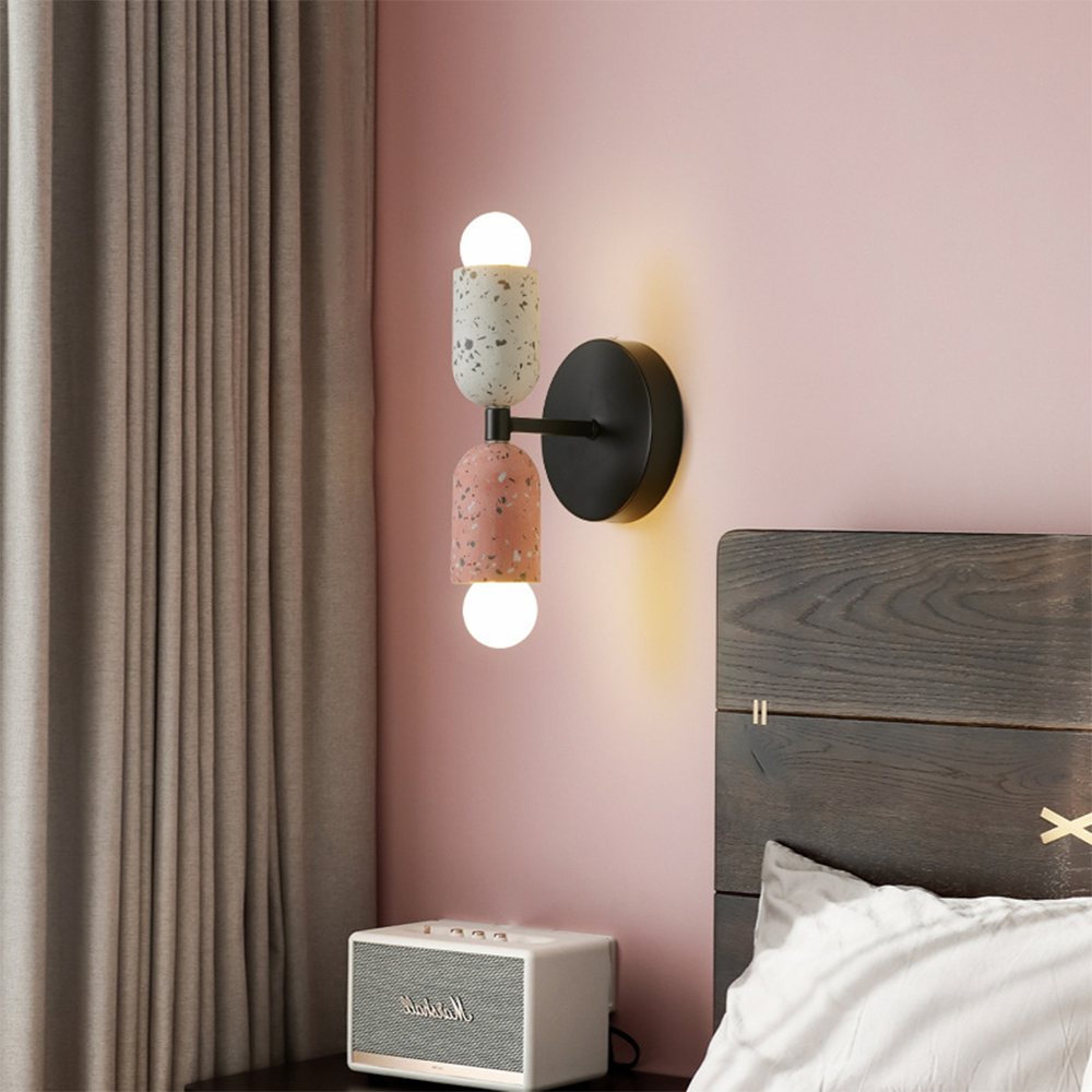 Double Head Cement Lights Creative Home Deco Iron Wall Light -Homdiy