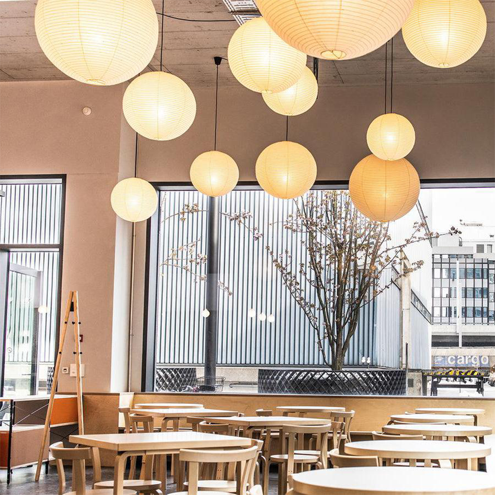 Retro Wabi-sabi Style Rice Paper Ball Pendant Lamp -Homdiy