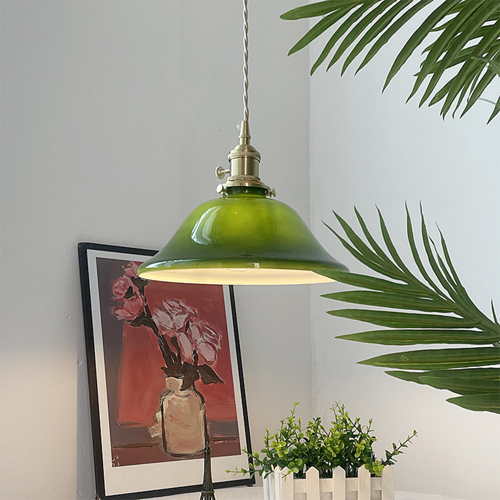 Rustic Industrial Farmhouse Hanging Glass Pendant Light -Homdiy