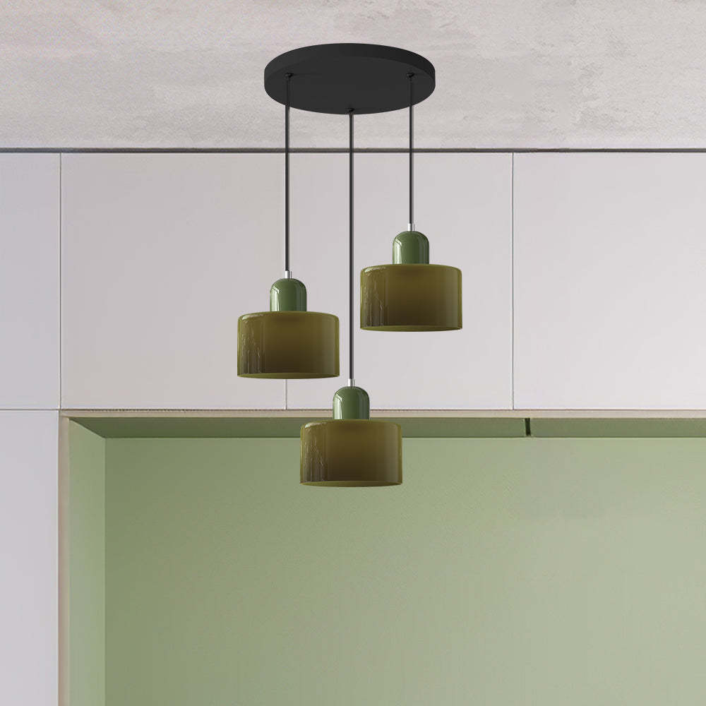 Contemporary 3-Heads Glass Pendant Light For Kitchen