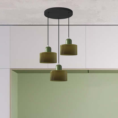 Contemporary 3-Heads Glass Pendant Light For Kitchen