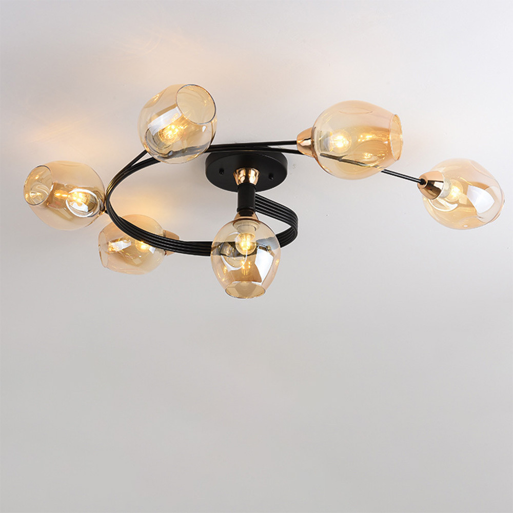 Modern Orbital Glass Bubble Ceiling Light For Living Room