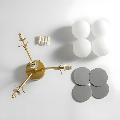 Modern Spherical Shape Glass Flush Ceiling Light Chandelier for Living Room