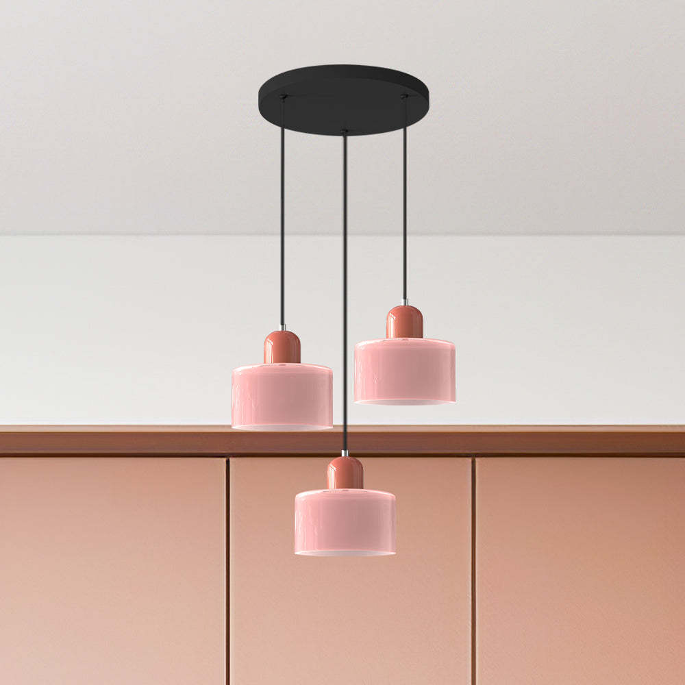 Contemporary 3-Heads Glass Pendant Light For Kitchen
