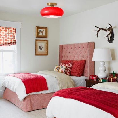 Retro Round Glass Shade Ceiling Light