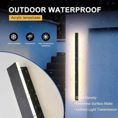 IP65 Modern Industrial Long Acrylic Black LED Outdoor Wall Lights