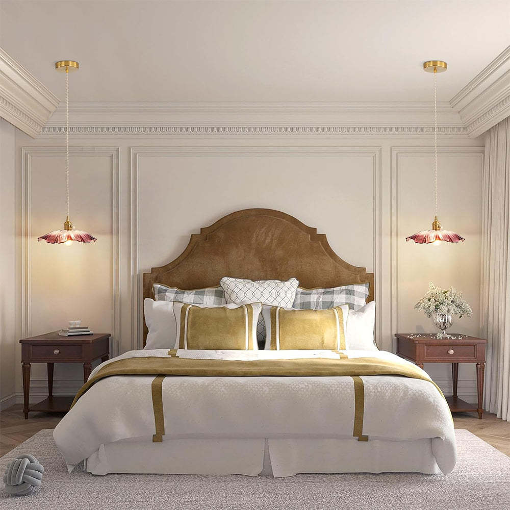 Elegant Flower Shape Glass Dining Room Pendant Light