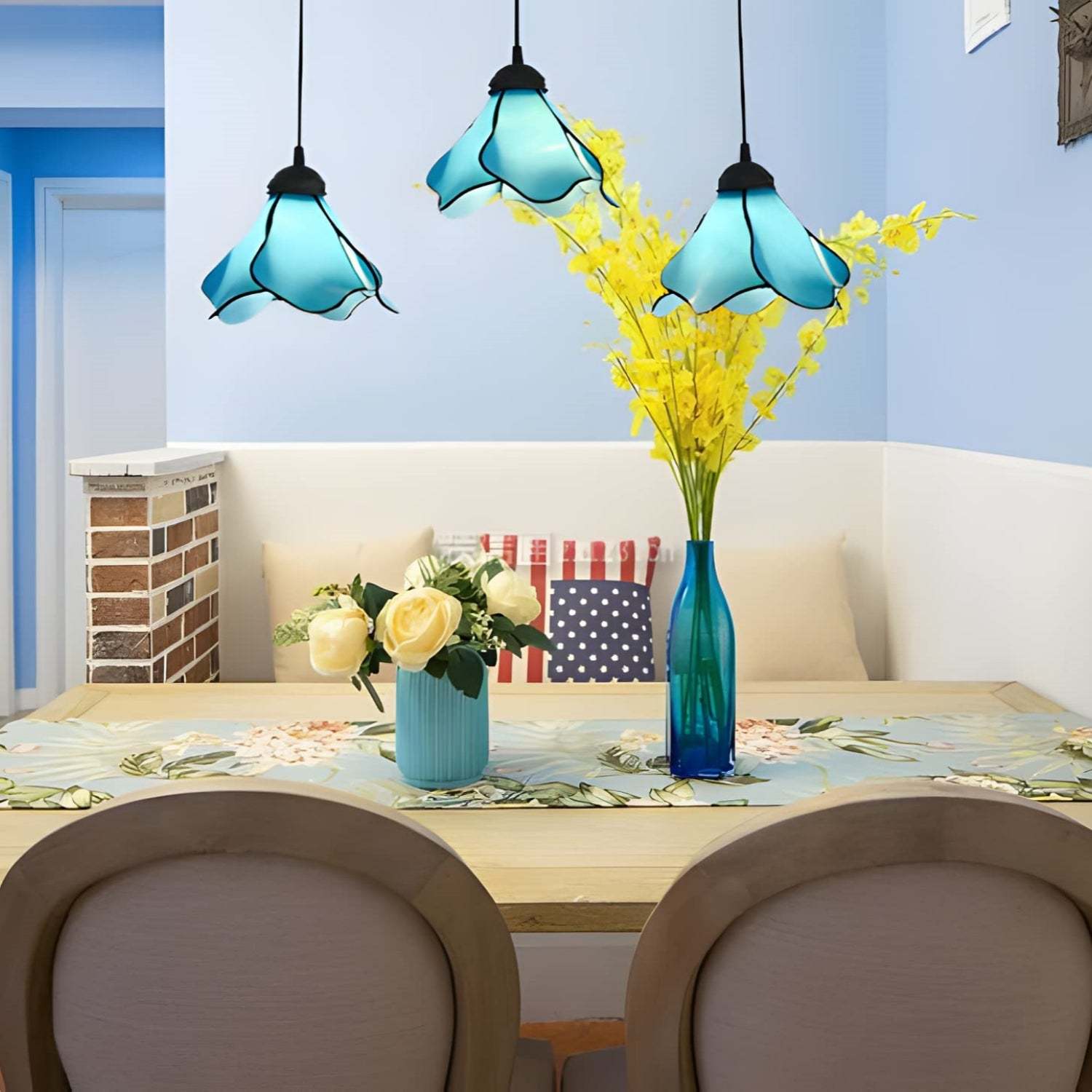 Creative Mediterranean Decor Stained Glass Tiffany Pendant Lights -Homdiy