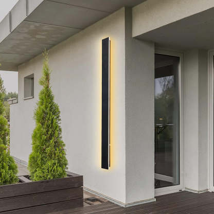 IP65 Modern Industrial Long Acrylic Black LED Outdoor Wall Lights