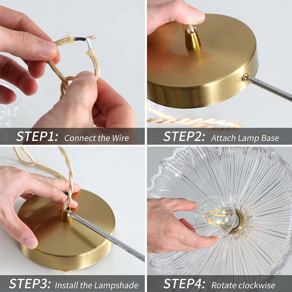 Elegant Flower Shape Glass Dining Room Pendant Light