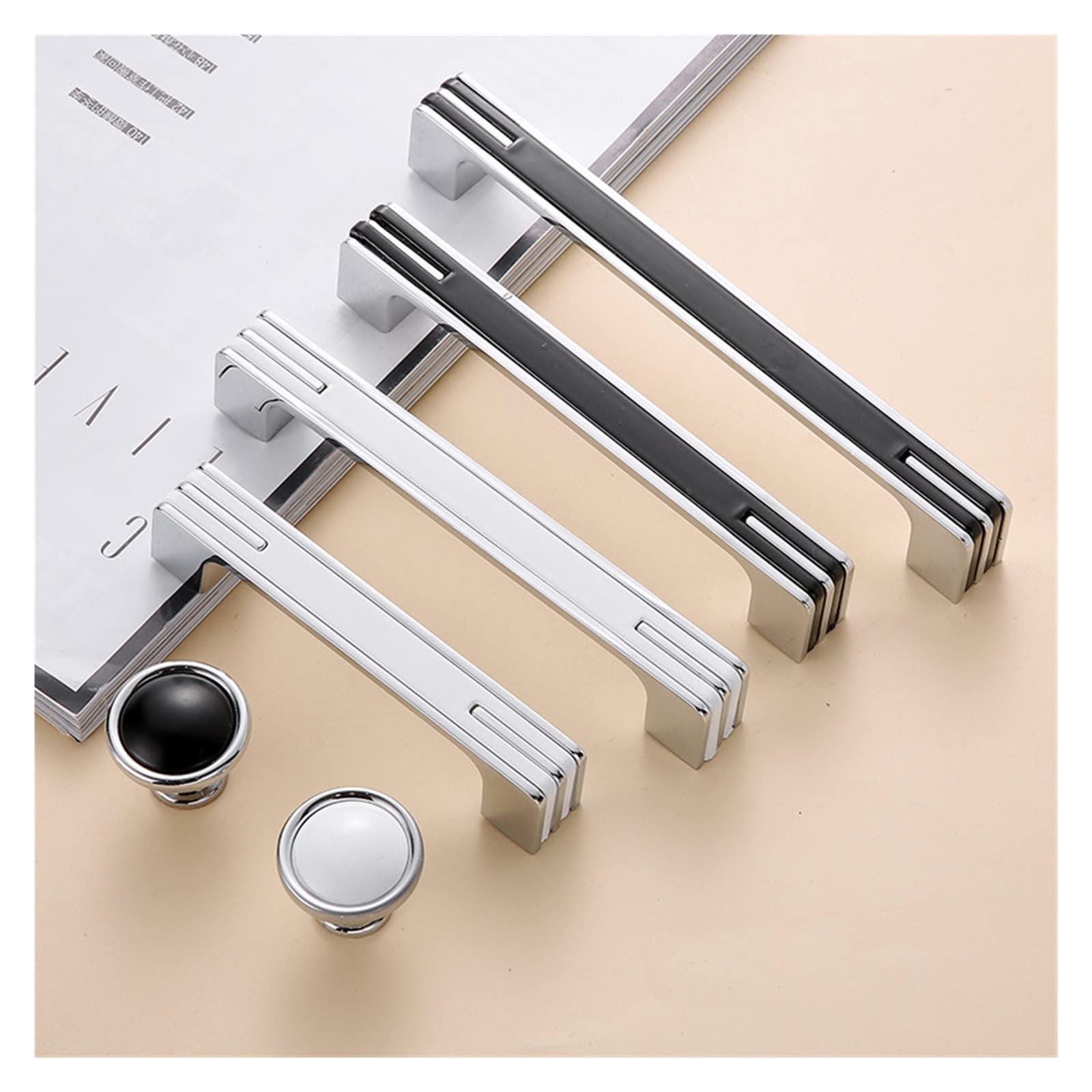 Modern Unique Black Chrome Kitchen Cabinet Handles