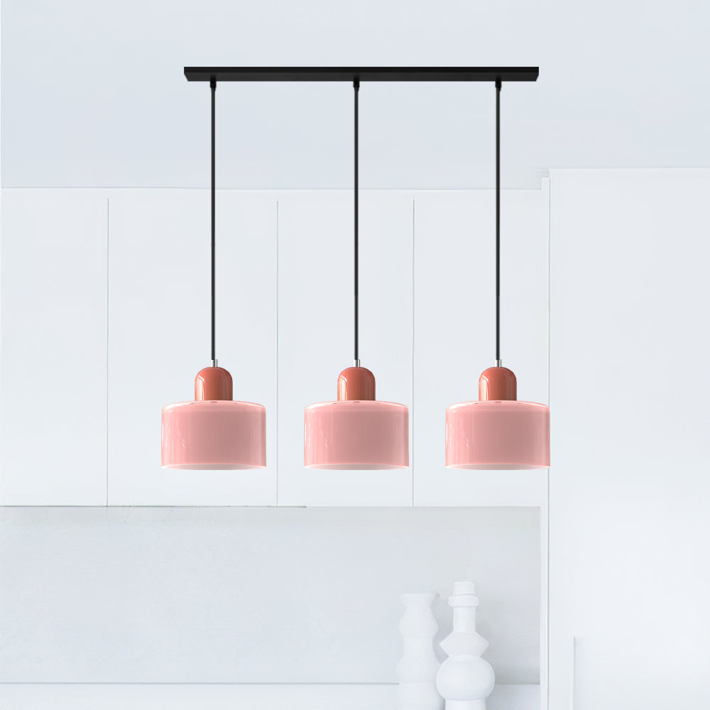 Contemporary 3-Heads Glass Pendant Light For Kitchen