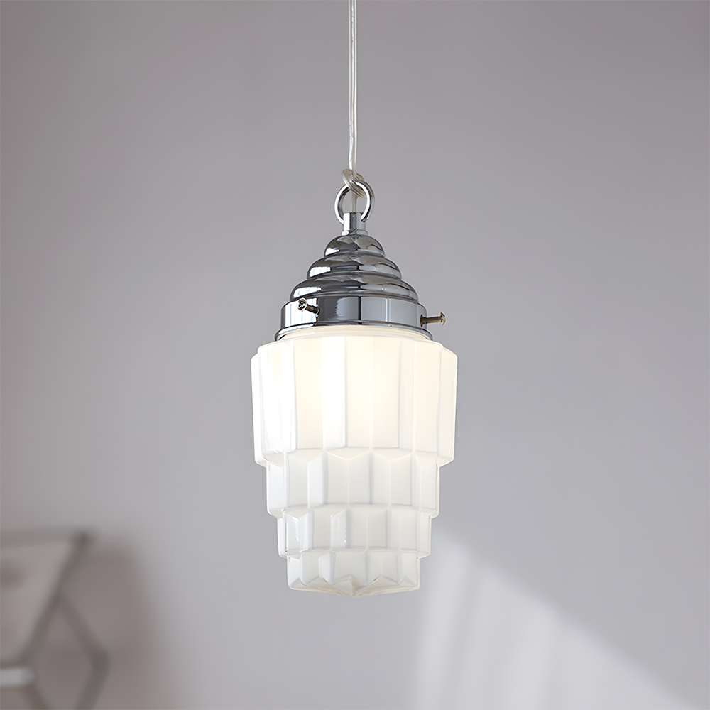 Modern Pendant Light Fixture White Finish Hanging Light