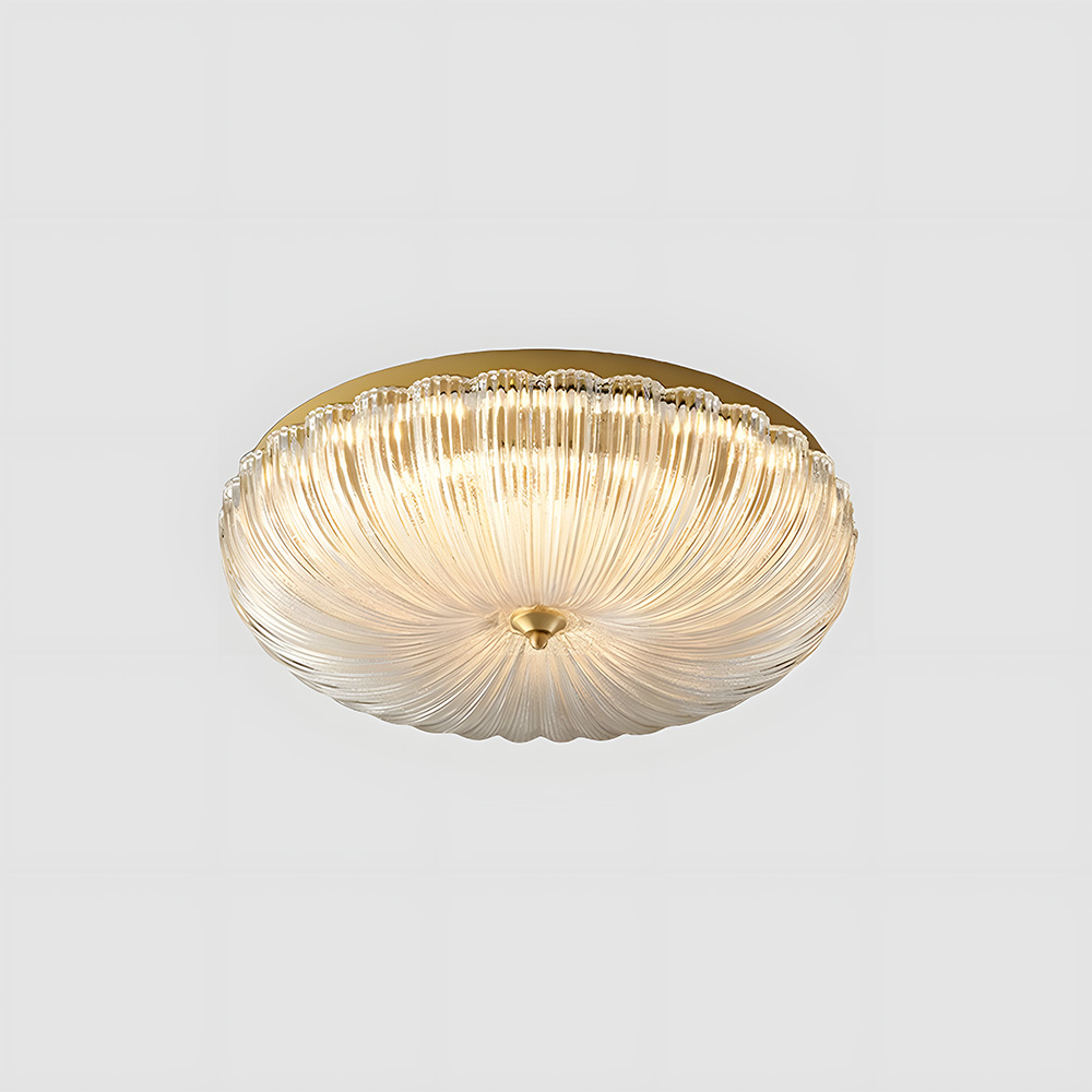 Art Decor Brass Glass Living Room Flush Mount Ceiling Lights
