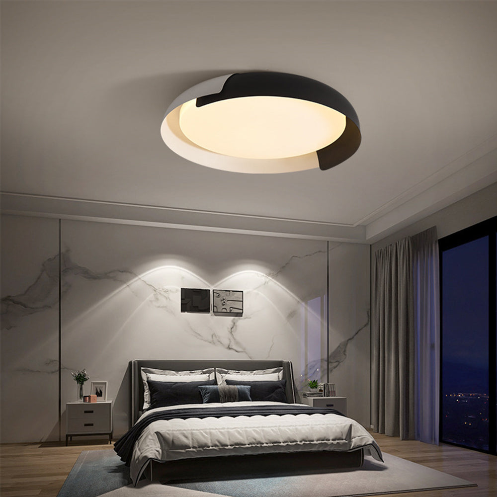 Homdiy Ceiling Light Modern Iron Wood White Ceiling Lights for Bedroom