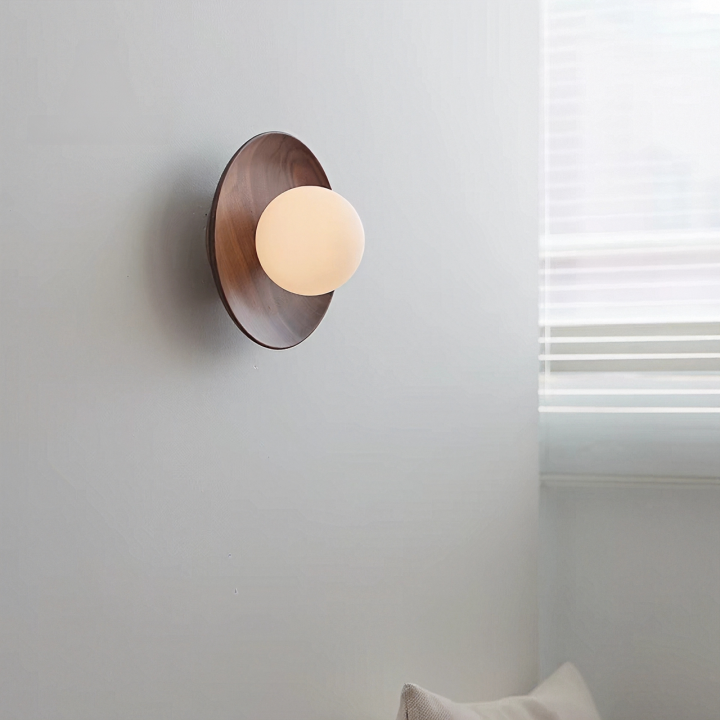 Natural Wood White Simple Wall Light