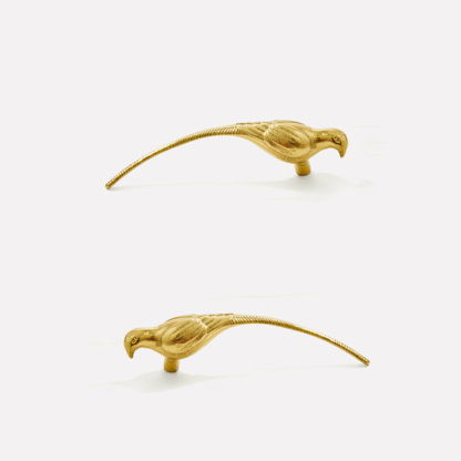 French Luxury Brushed Brass Bird Shape Cabinet Pulls
