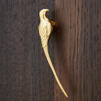 French Luxury Brushed Brass Bird Shape Cabinet Pulls