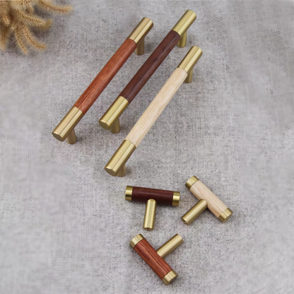 Modern Solid Brass Wood Kitchen Cabinets Handles