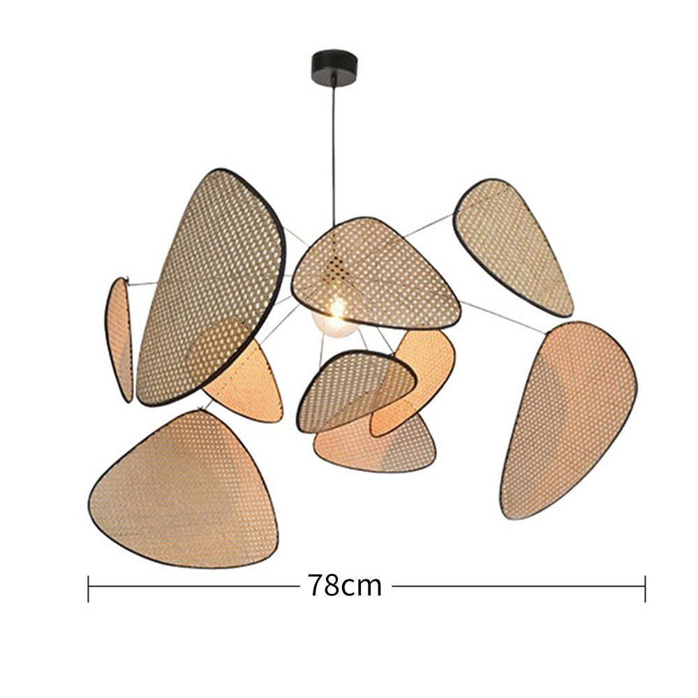 Hand Weaved Rattan Leaf Pendant Light For Living Room -Homdiy