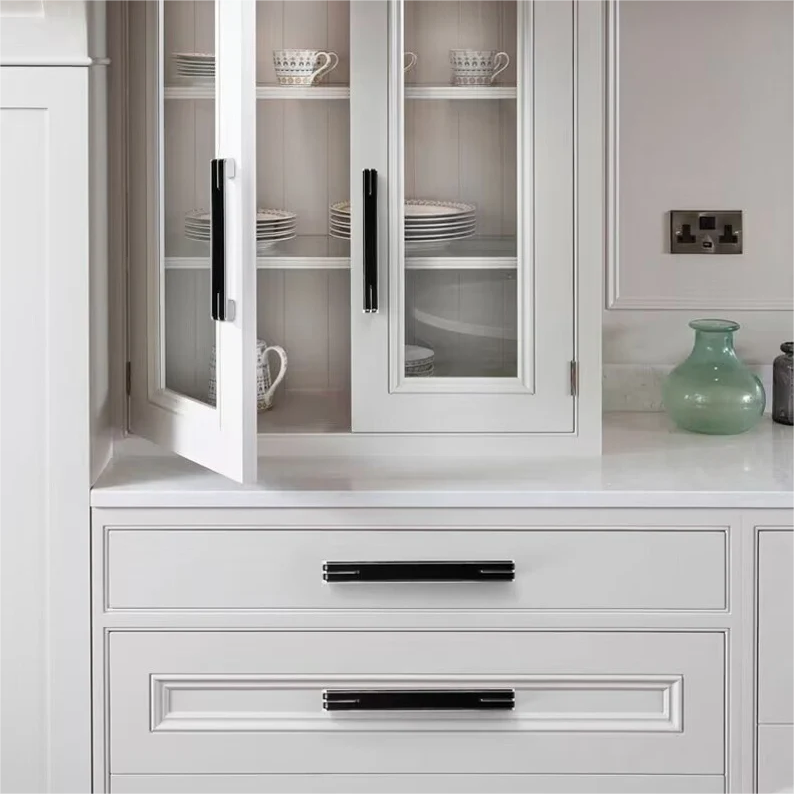 Modern Unique Black Chrome Kitchen Cabinet Handles