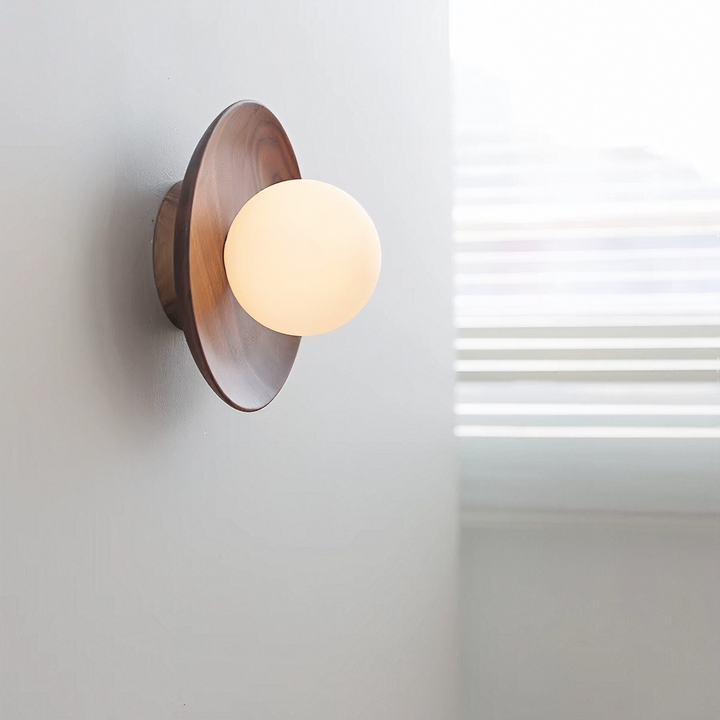 Natural Wood White Simple Wall Light