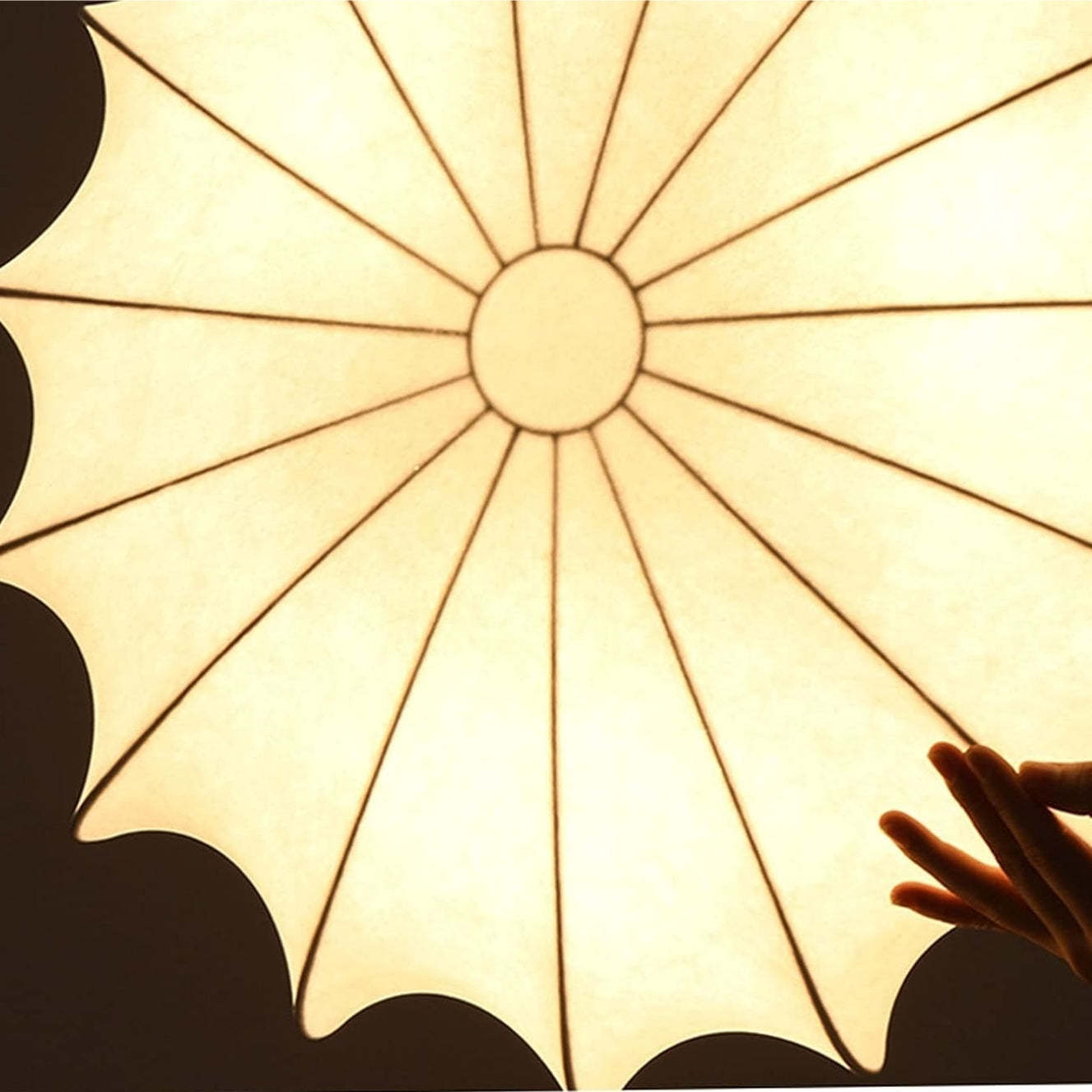 White Silk Flush Mount Ceiling Light -Homdiy