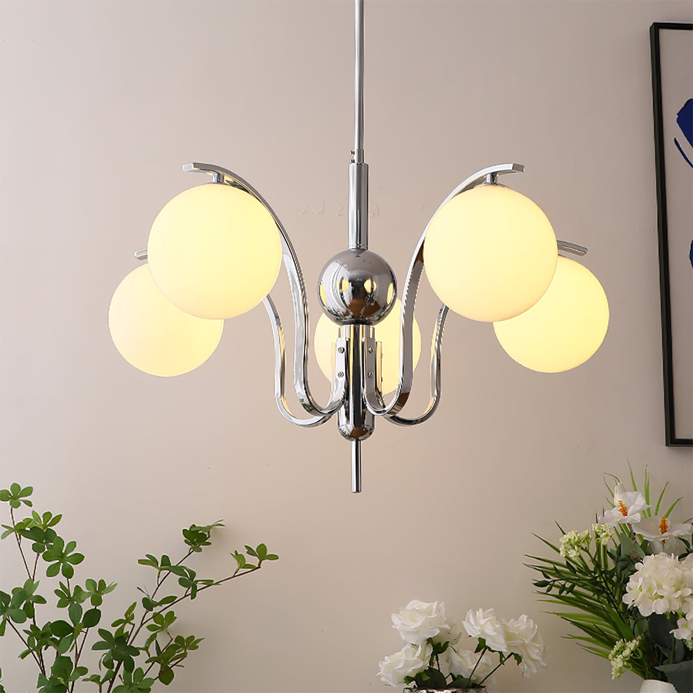 Vintage Bauhaus Glass Chandelier -Homdiy
