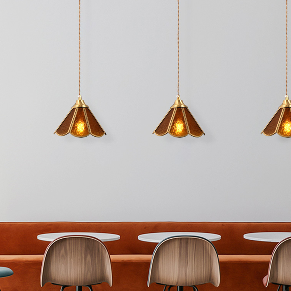 Modern Tiffany Flower Glass Pendant Light for Kitchen Island -Homdiy